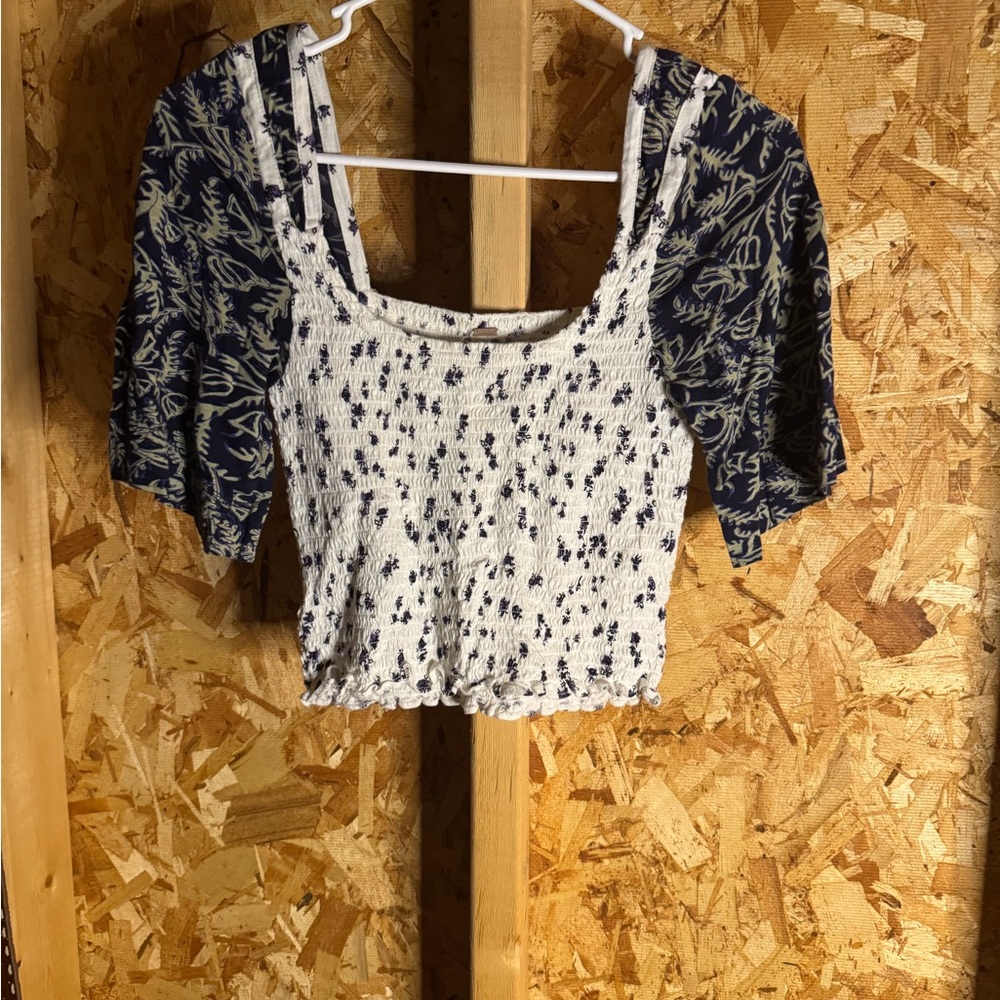 Free People Marigold Tee in Navy Combo Size XS EUC